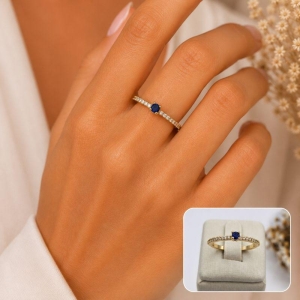 ANEL SOLITARIO AZUL