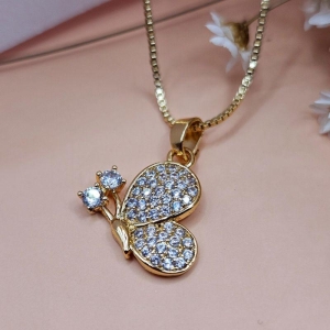 COLAR BORBOLETA COM ZIRCONIA