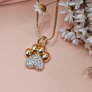 colar pratinha com zirconia