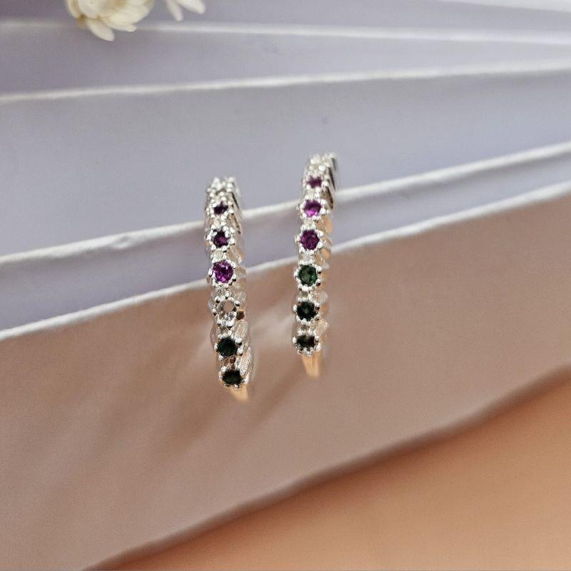 ARGOLA COLORIDO DE  ZIRCONIA