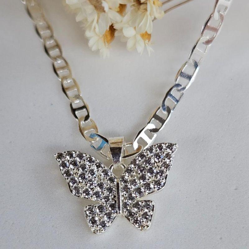 CHOKER COM BORBOLETA ZIRCONIA 619